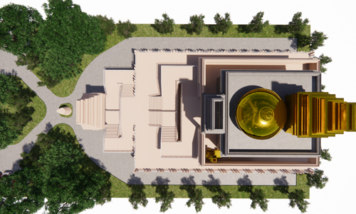 3D view of the proposed temple